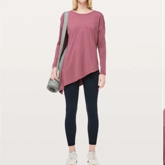 lululemon athletica Tops - Lululemon To The Point Long Sleeve Loose Fit Misty Merlot Tee-Shirt